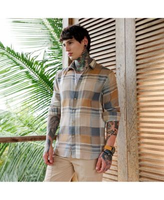 Men's Gradient-Plaid Regular Shirt