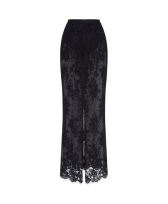 Women's Sensual Semi-Sheer Floral Lace Maxi Skirt