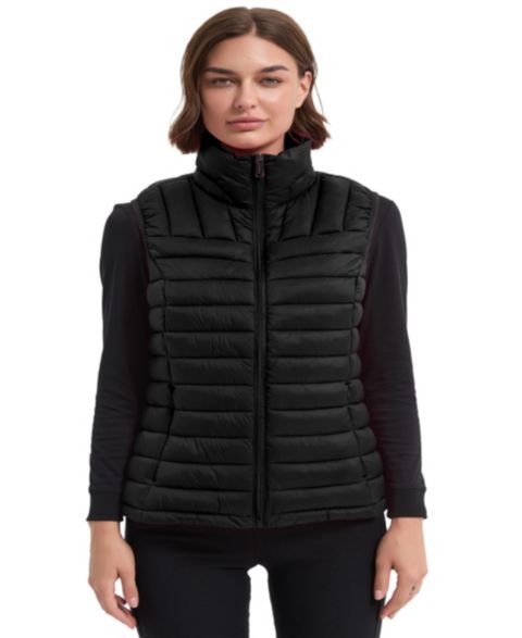 Женский жилет Hawke & Co. Rail Quilt Packable Puffer, цвет: Чёрный