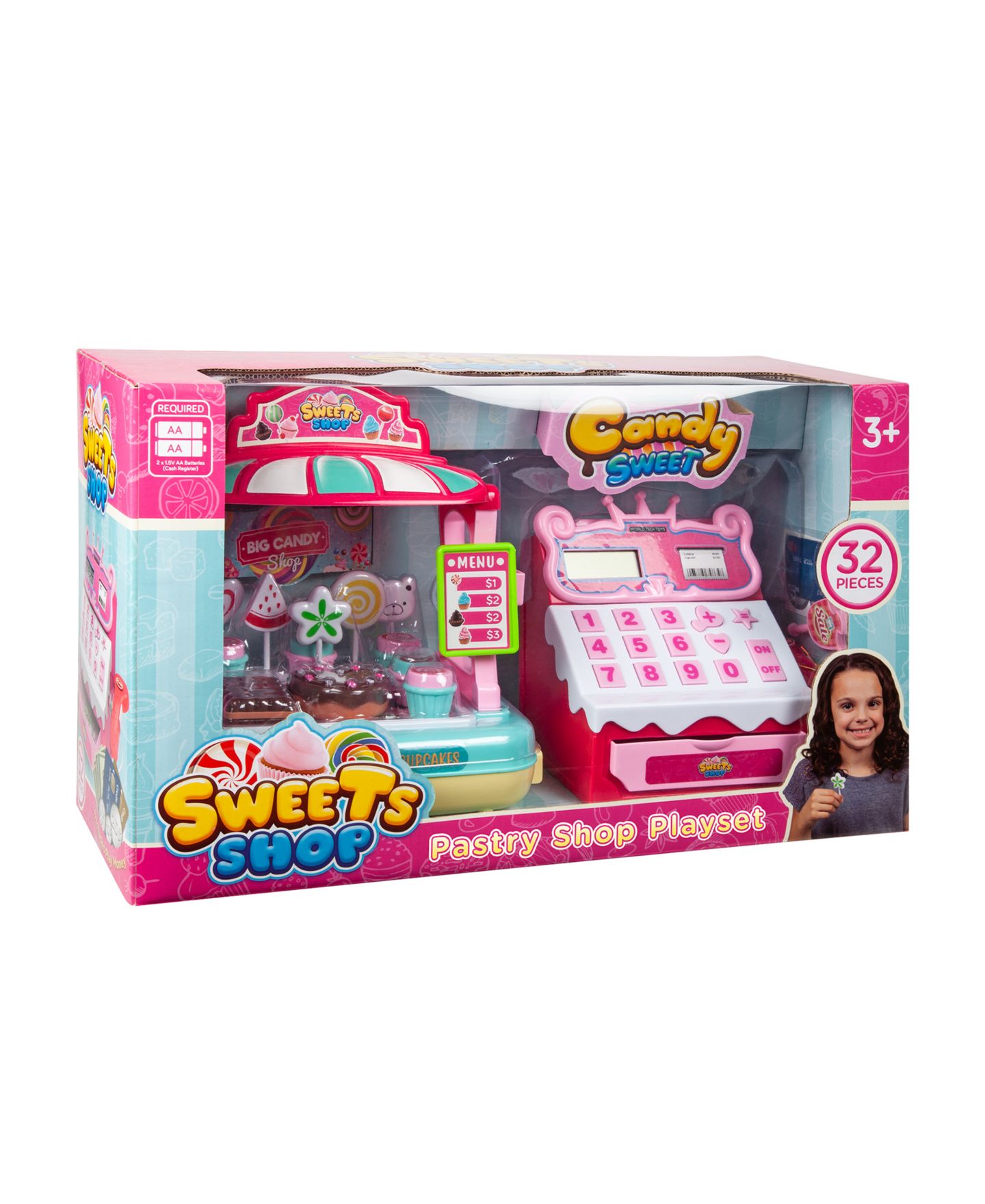Детский игровой набор World Tech Toys Sweets Stop Electric Cash Register 32-Piece Playset, Ages 3+ — фото 5