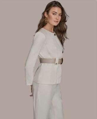 Women's Belted One-Button Jacket