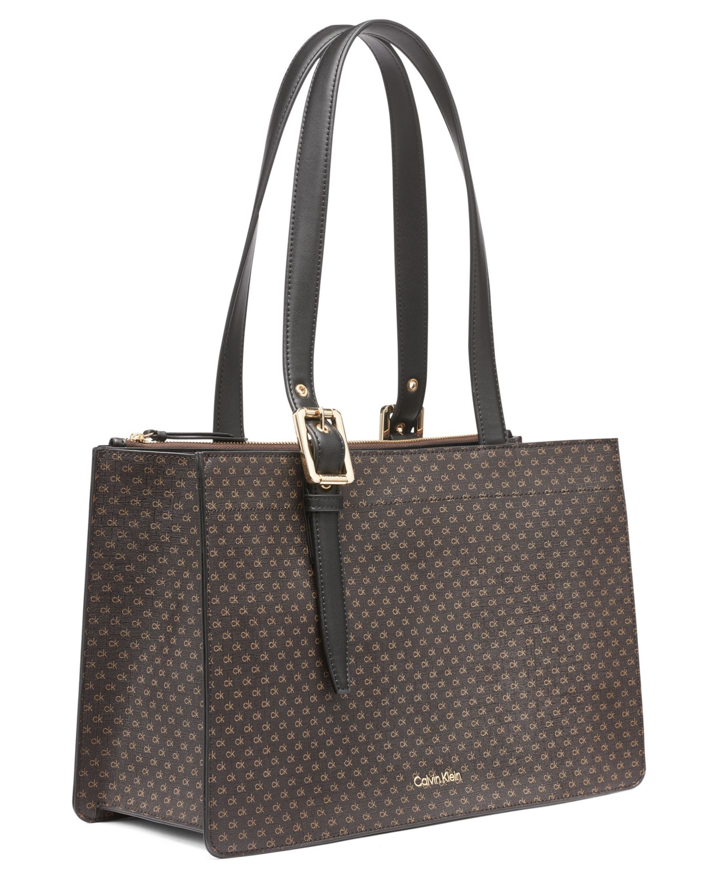 Женская сумка Calvin Klein Havana Mini Signature Tote, цвет: Коричневый хаки / Чёрный — фото 5