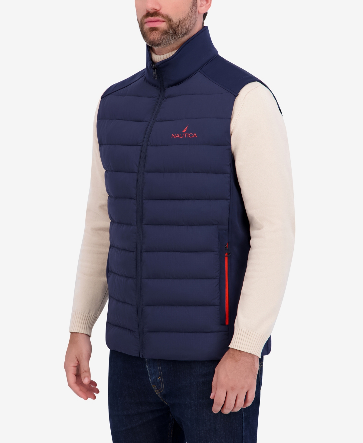 Nautica Men's Transitional Mixed Media Vest