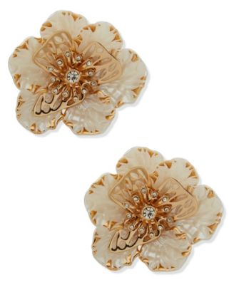 lonna & lilly - Multi-Stone Large Flower Stud Earrings
