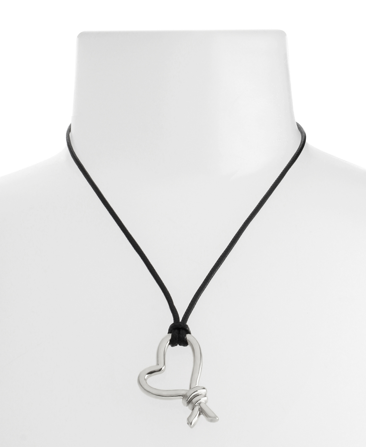 Steve Madden Gold Heart Knot Pendant Slider Necklace