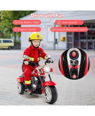 6V Powered Toddler 3-Wheel Motorbike Ride On Toy with Horn and Headlight
