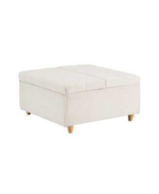 gaomom Lift-Top Tufted Upholstered Ottoman Coffee Table with Storage Shelf