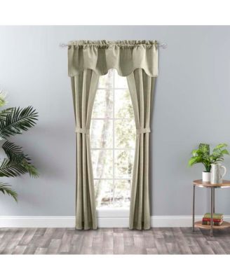 Lisa Solid Color Poly Cotton Duck Fabric Lined Scallop Valance 58" x 15" Mist