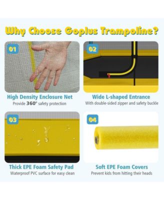 7 Feet Kids Recreational Bounce Jumper Trampoline-Yellow