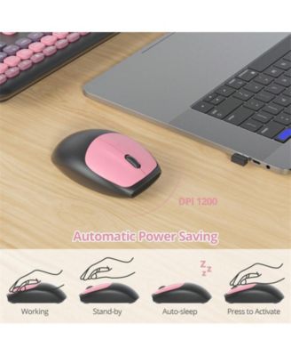 Quiet Wireless Keyboard And Mouse - Full-Size Colorful Keyboard And Mouse Combo, Slim Design, Low-Noise Typing For Windows PC Laptop - Black