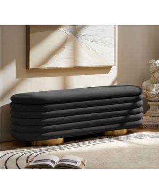 Rupert Bench with Gold-finished Metal Legs