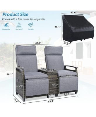 Outdoor Patio Rattan Round Daybed with Retractable Canopy and Removable Cushions