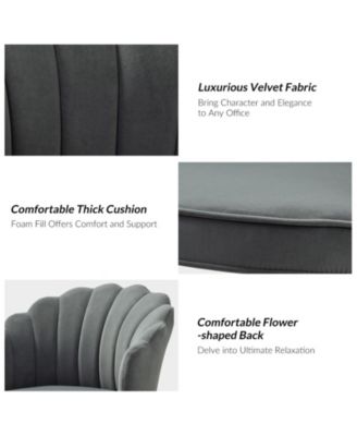 Woman Modern Cute Shell Back Upholstered Desk Chair for Vanity, Living Room