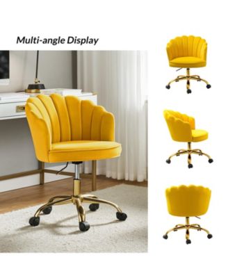 Woman Modern Cute Shell Back Upholstered Desk Chair for Vanity, Living Room