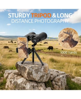 12x42 HD Binoculars for Adults – High Powered Waterproof Binoculars with Phone Adapter, Tripod & BAK4 Prism