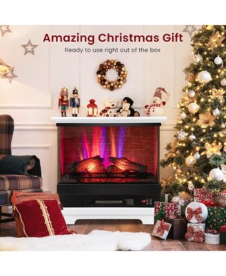 27 Inch Freestanding Fireplace with Remote Control