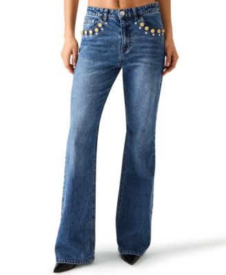 Steve Madden - Women's Irys Shanks Flared High Rise Ankle Jeans