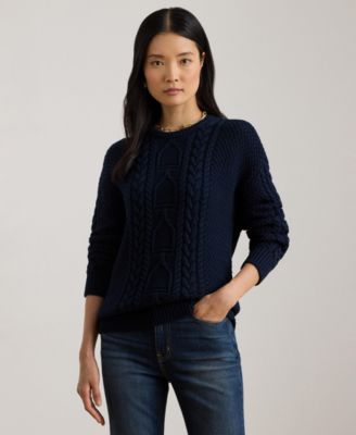 Women's Cable-Knit Crewneck Sweater