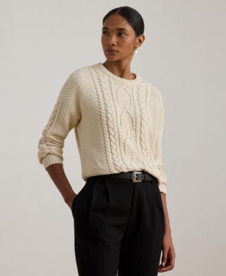 Women's Cable-Knit Crewneck Sweater