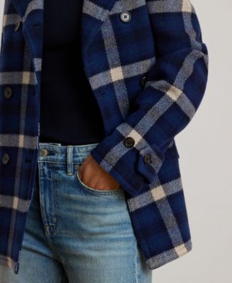 Women's Double-Breasted Plaid Coat