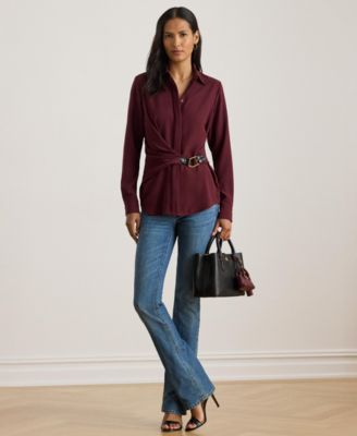 Women's Buckle Trim Top