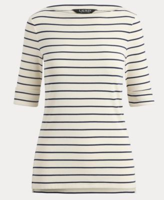 Women's Striped Boat Neck T-Shirt