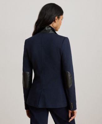 Plus Size Cotton Herringbone Jacquard Blazer