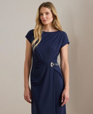 Women's Buckle-Trim Stretch Dress