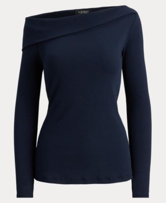 Women's Ribbed Asymmetrical Off-The-Shoulder Top