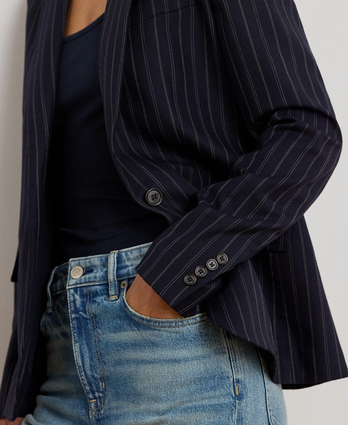 Ralph Lauren Women's Striped Blazer In Blue