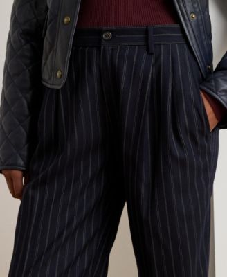 Women's Striped Pleated Pants