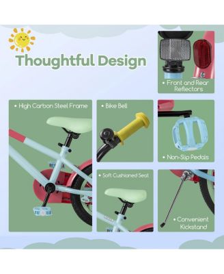 18 Inch Kids Bike with Adjustable Handlebar and Saddle Blue