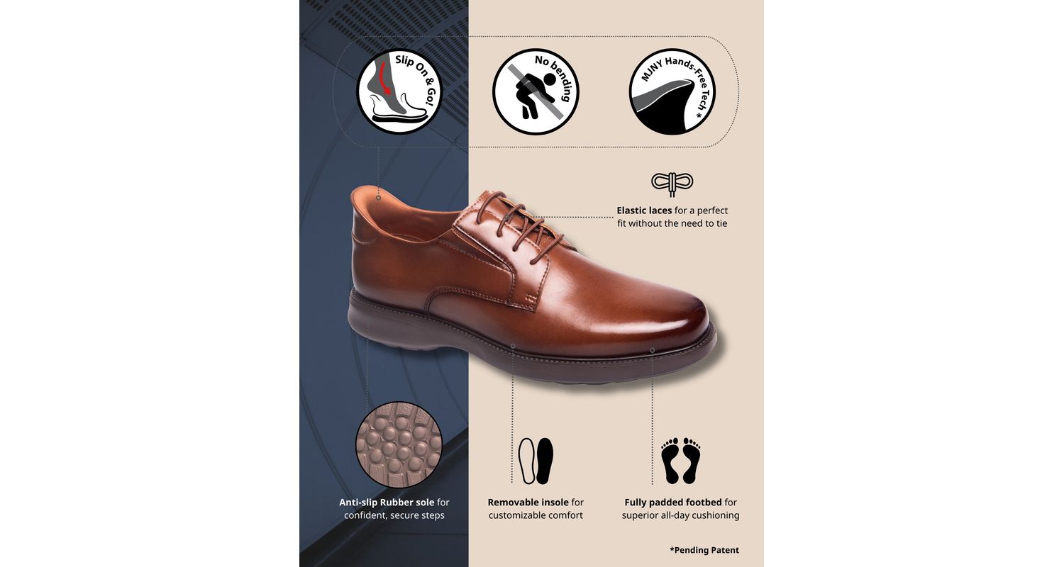 Men's North Street Hands-Free Slip On Technology Leather Dress Oxfords