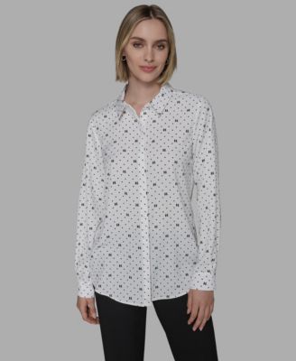 KARL LAGERFELD PARIS - Women's Collared Neck Blouse