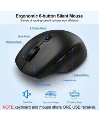 Wireless Keyboard And Mouse Combo- Level DPI Adjustable Wireless Mouse, OS Desktop Laptop, Black