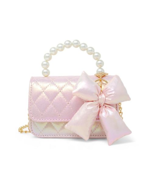 Сумка ZOMI GEMS Shiny Quilted Fluffy Bow Handbag, Pink для девочек