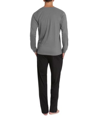 Men's Henley Neck Knit Pajama Set