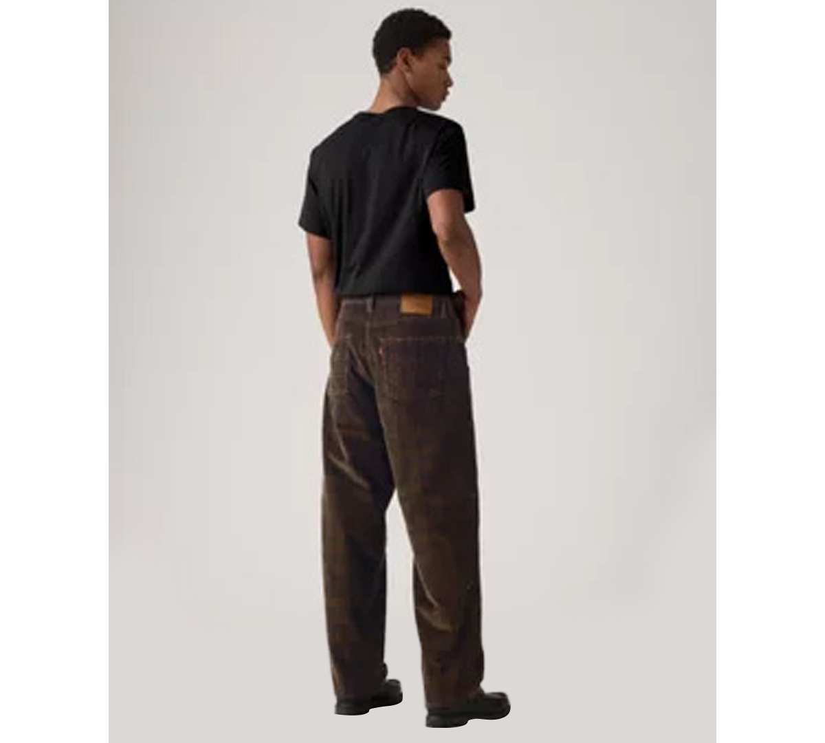 Levi's 568 Loose Straight Corduroy Jeans In Black Olive In Brown