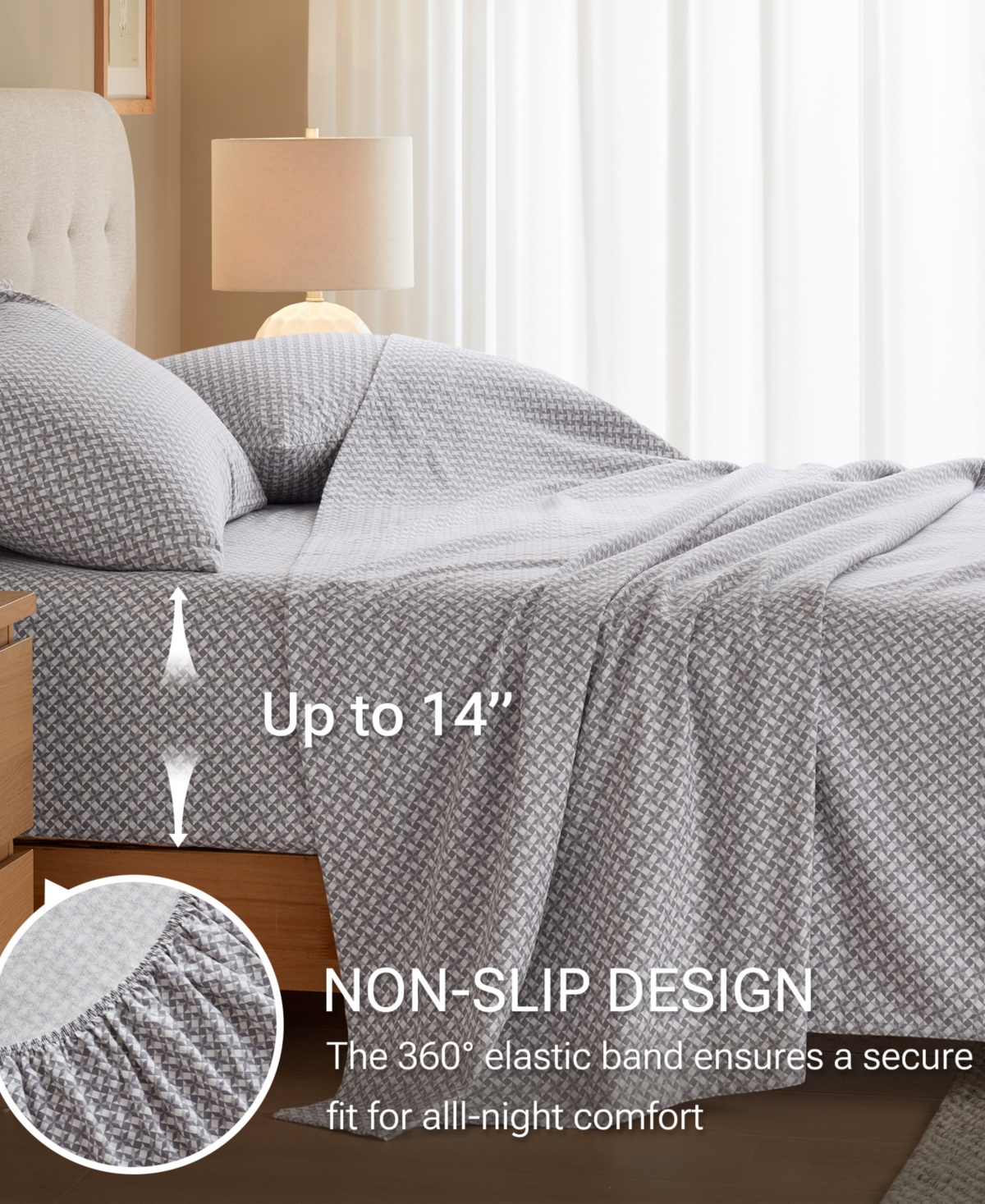 Madison Park Novelty Printed Cotton Flannel 4-pc. Sheet Set, Queen In Gray