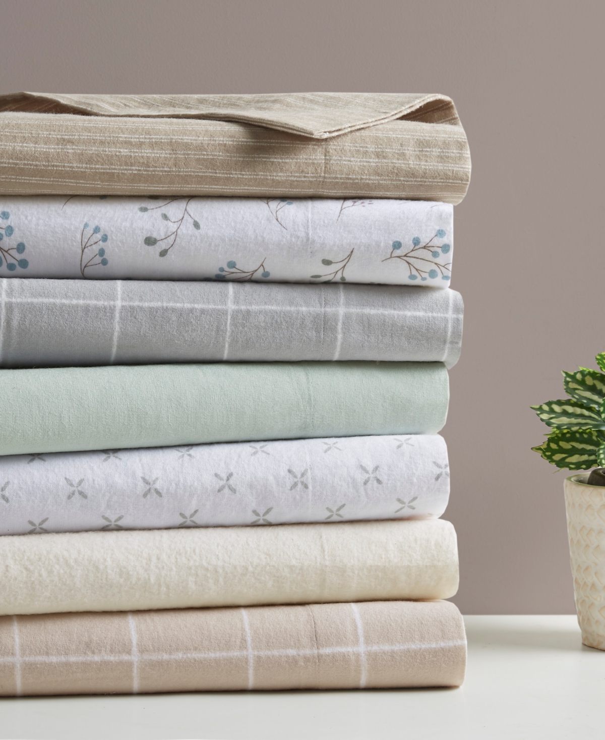 Madison Park Novelty Printed Cotton Flannel 4-pc. Sheet Set, King In Brown