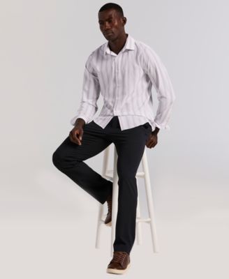 Men's Long-Sleeve Ombre Yarn-Dyed Stripe Shirt