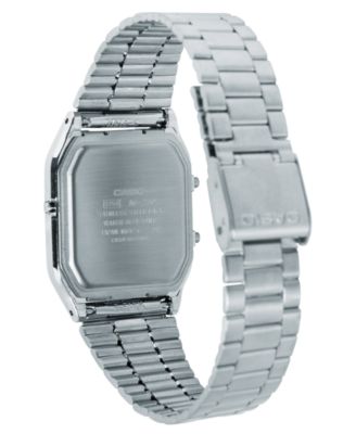 Unisex Analog Digital Silver-Tone Stainless Steel Watch 29.8mm