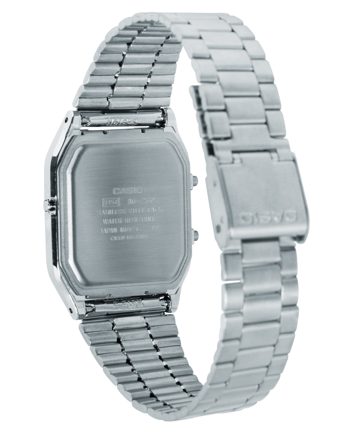 Casio Unisex Analog Digital Silver-Tone Stainless Steel Watch, 29.8mm