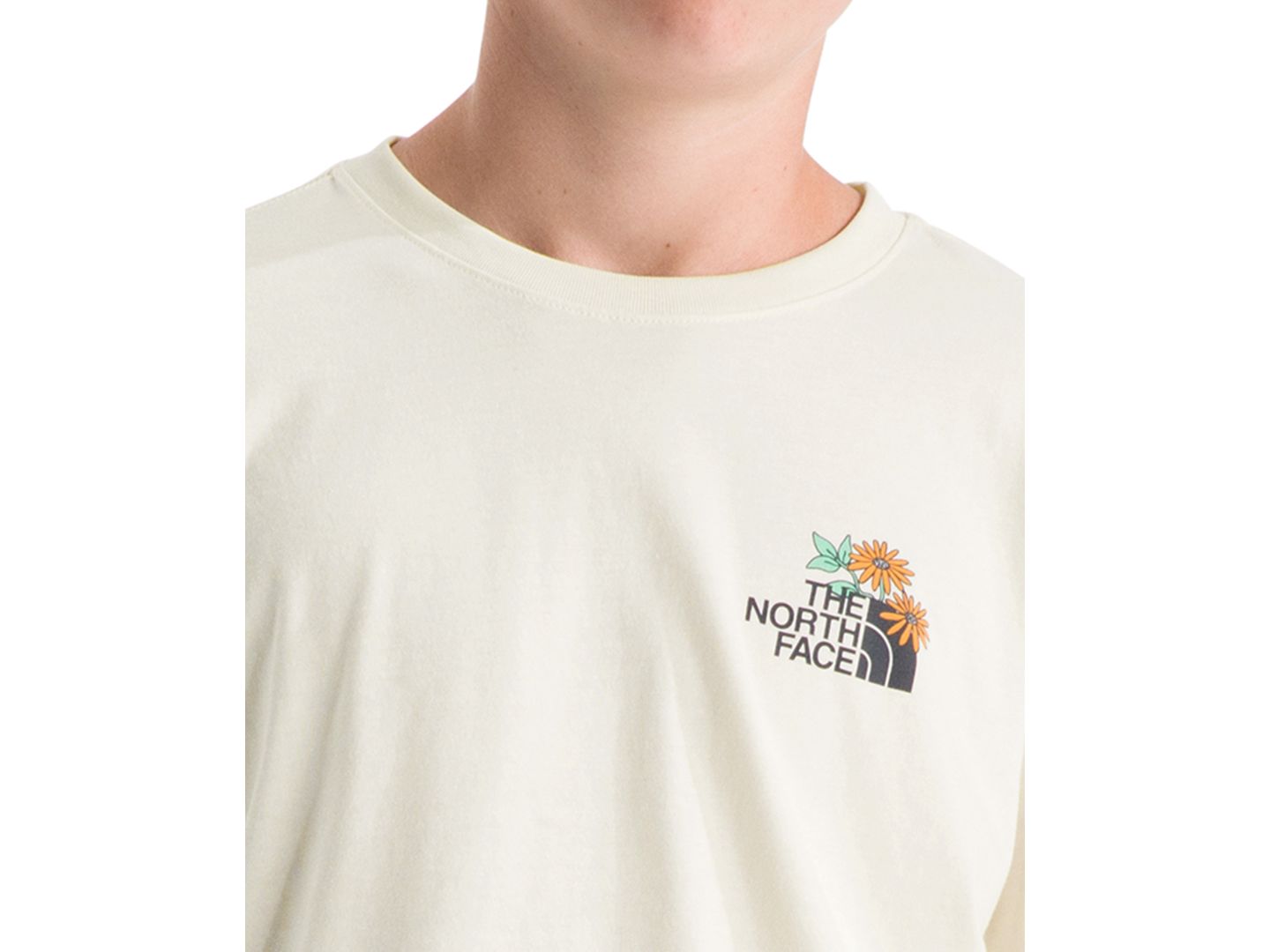 Детская футболка The North Face Floral Logo Short-Sleeve T-Shirt, цвет: Белый дюнный — фото 3
