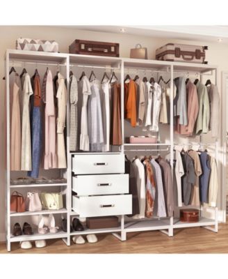 74'' Closet Organizer with Wood Drawers