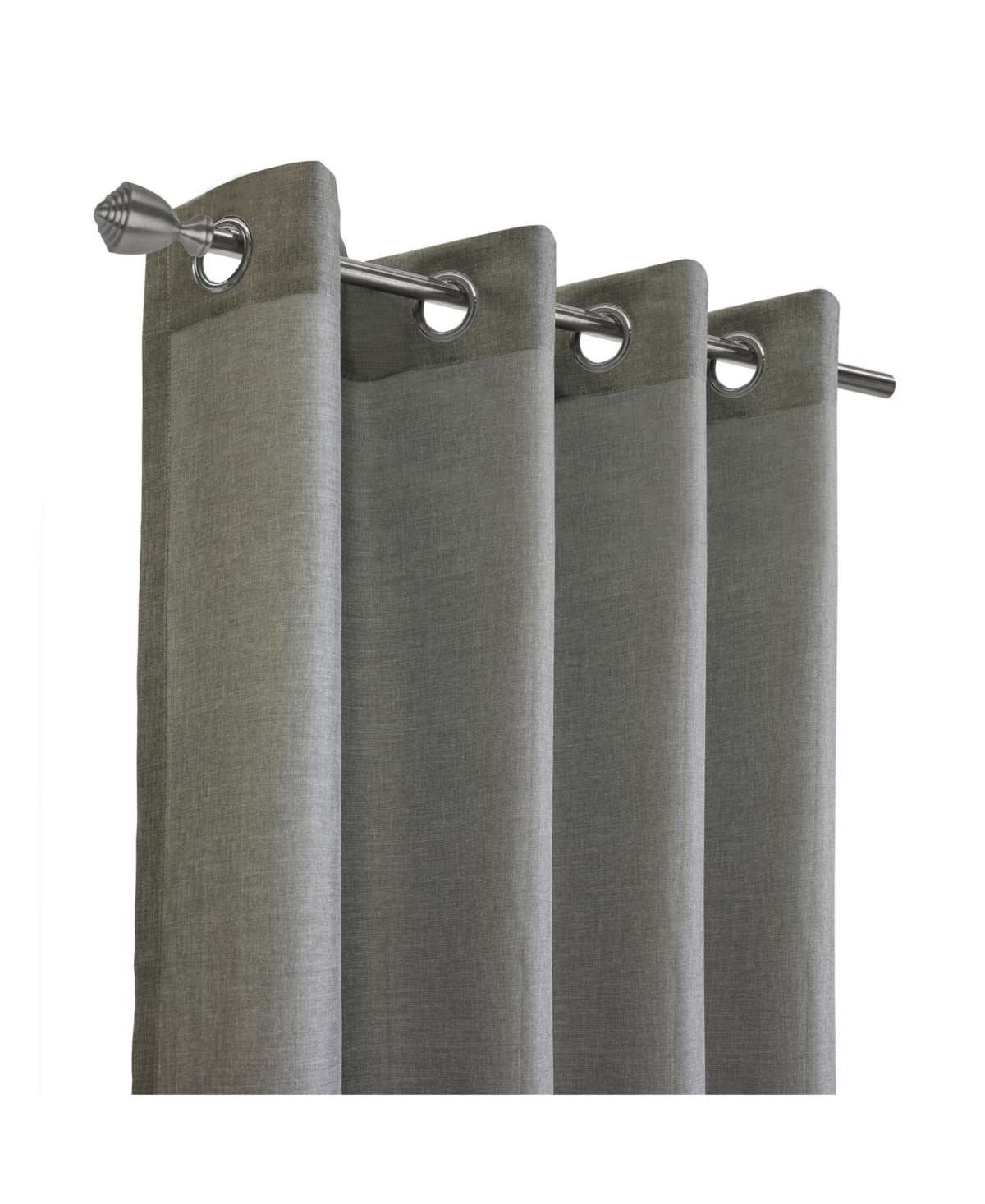 Habitat 100% Polyester Milo Light Faux Linen Solid Filtering Grommet Curtain Panel 52" x 108" Grey