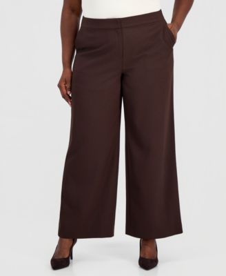 Plus Size Mid-Rise Wide-Leg Pants