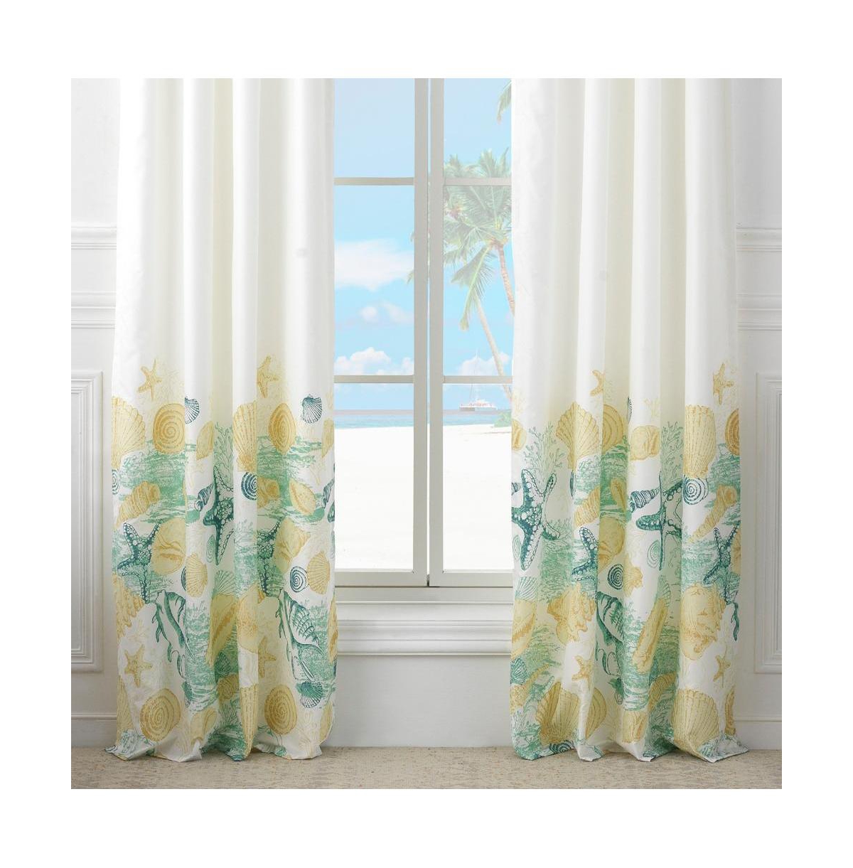 Barefoot Bungalow Grand Bahama Bedroom Living Room Window Curtain Panel Set, 84x84-inches, White