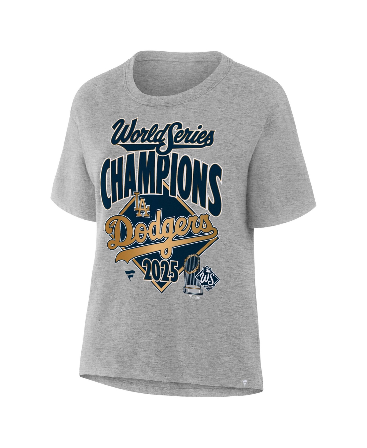 Fanatics Women's Steel Los Angeles Dodgers 2025 World Series Champions Locker Room T-shirt In Gray