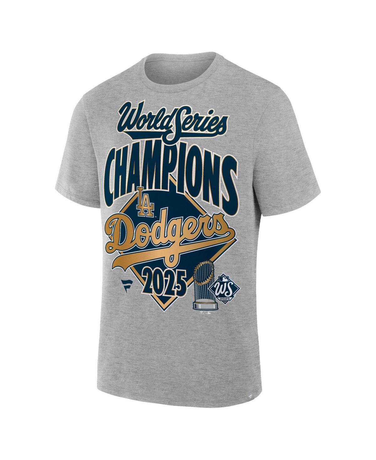 Fanatics Men's Steel Los Angeles Dodgers 2025 World Series Champions Locker Room Replica T-shirt In Gray